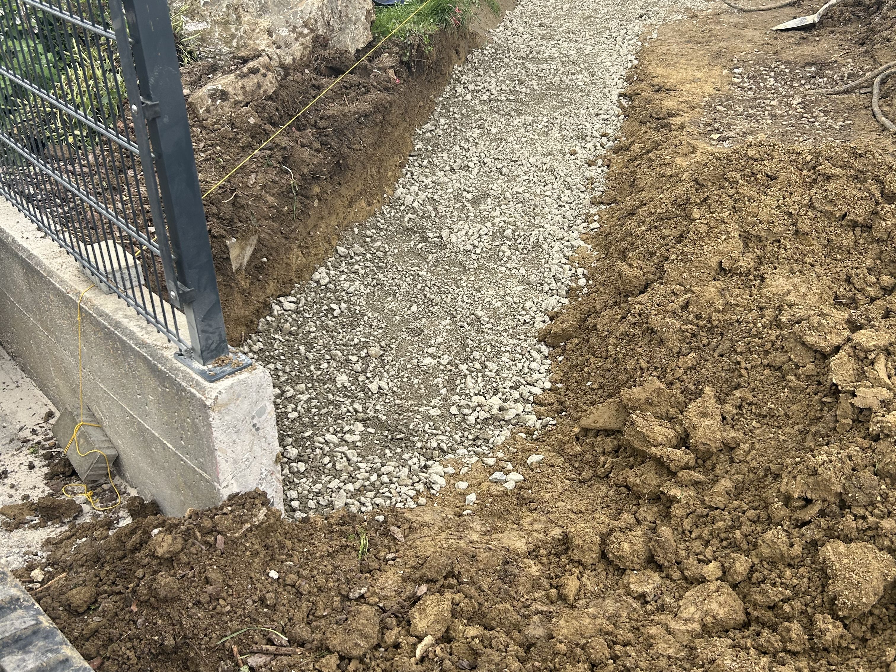 Erdarbeiten zur Vorbereitung eines Fundaments