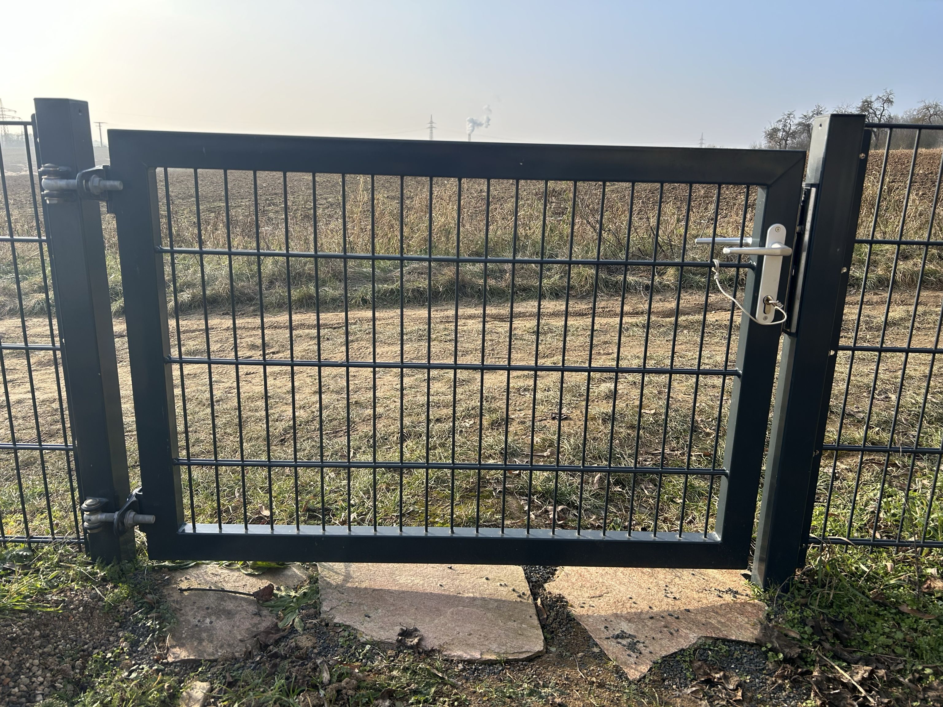 Gartentor aus Doppelstabmatte in Anthrazit